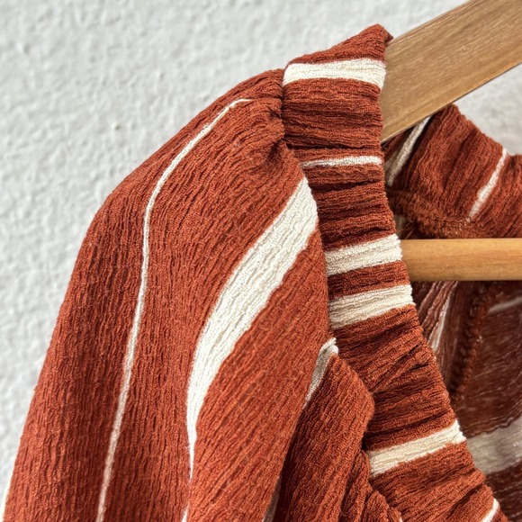 Anthropologie Elodie Off Shoulder Stripe Top Womens Size L Boho Peasant - Picture 6 of 12